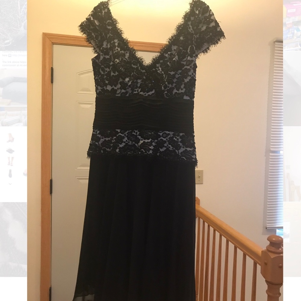 Black beaded classy evening or cocktail dress